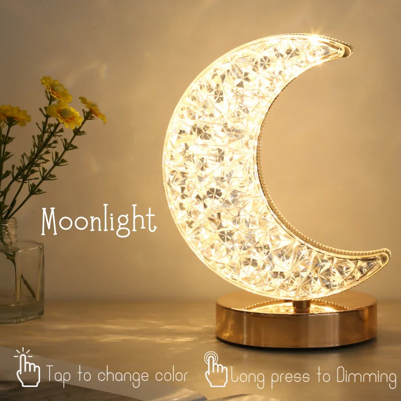 Moon Night-Light - Crescent Moon-Shaped Warm LED Nightstand Lamp