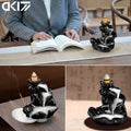 Waterfall Incense Holder Backflow Cone Ceramic Burner Handcrafted Porcelain Censer Incense Stick Stand with 20 Free Cones