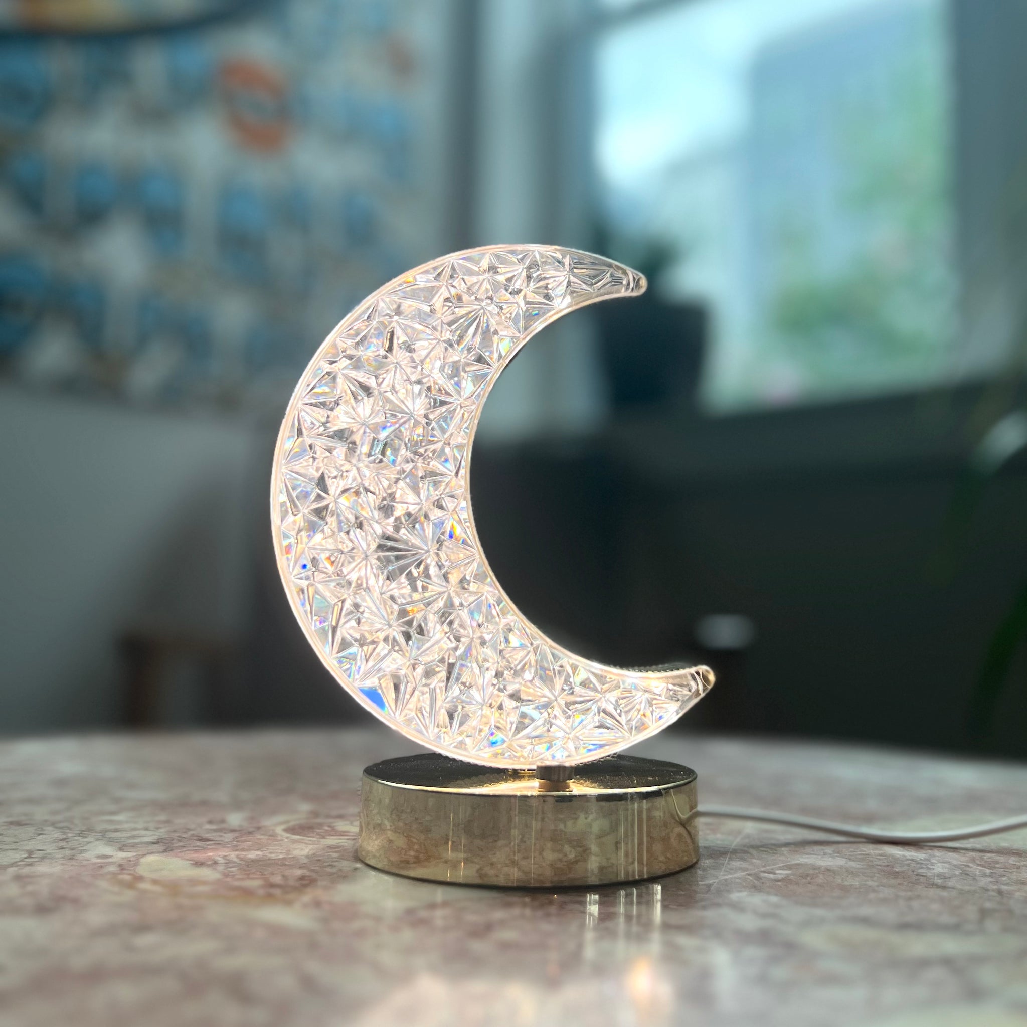 Moon Night-Light - Crescent Moon-Shaped Warm LED Nightstand Lamp